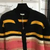 V Neck Long Sleeve Sweaters Womens Knit Sweater Fashion Stripe Designer Cardigan Coat Colorful Lovely Sweater Jackets