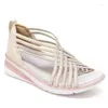 Sandaler Comemore Flat Wedges Shoes for Women Soft Femme Shoe Heel Low Footwear Chaussure Women's 2023 Summer Sandal Casual