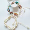 Böhmisches natürliches Muschel-Webarmband, Wachsfaden, handgewebtes farbiges DIY-Muschelarmband, Perlenarmband