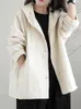 Women's Jackets Korean Fashion White Outerwear Autumn Loose Hooded Ladies Leisure Harajuku Vintage Pockets Coats 2023