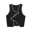 Men's Vests Men Hemming Design Waistcoats Japan Korean Streetwear Fashion Net Celebrity Dress Up Vest Jacket Women Sleeveless Coat 230921