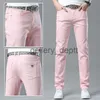 Mäns jeans klassisk stil mäns röd gul rosa jeans mode företag casual rak denim stretch byxor manliga märke byxor j230922