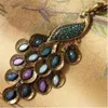 Pendant Necklaces HCYP Fashion Vintage Beautiful Jewelry Long Chain Colorful Peacock Sweater Necklace For Women 2023 Ne'w Gifts