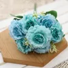 Decorative Flowers Silk High Home Faux Peony White Decoration Quality Retro Wedding Artificial Crafts Rose Bouquet Decor