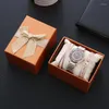 Montres-bracelets montre pour femmes de luxe mode cadeau ensemble électroplaqué Quartz alliage bracelet trois pièces horloge boîte