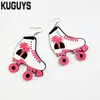 Pendientes colgantes de patines para mujer, accesorios geniales, joyería acrílica, pendientes de moda de fábrica para mujer 2033