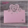 Greeting Cards 40Pcs Laser Cut Love Table Name Place Card Wedding Decoration Party Favors Pearl Paper Supplies1 Drop Delivery Home G Otbuq