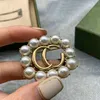 Damesbroche Goud G Merk Luxe Desinger Broche Vrouwen Parel Brief Broches Pak Pin Mode-sieraden Kleding Decoratie Accessoires