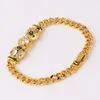Bracelets de charme de haute qualité Hip-Hop femmes/hommes couleur or bracelets léopard avec rangée de pierre CZ Vintage Couples bijoux cadeau