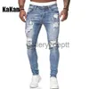 Herenjeans Kakan - Hoge kwaliteit stretch herenbroek, versleten, versleten witte slanke jeans, lente en herfst nieuwe lange jeans K14-881 J230922