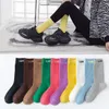 Autumn Winter Designer CEL Candy Color Printed Letters Socks Men Women Casual Breathable Brand Cotton Tube Socks Unisex