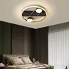 Plafondlampen Noordse ultradunne lamp Modern modieus Rond Goud Zwart Slaapkamer Studeerkamer Metaalarmatuur Eenvoudig LED dimbaar