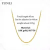 Ожерелья с подвесками YUNLI из натурального золота 18 карат, ожерелье-цепочка, классический простой дизайн с цепочкой из чистого золота AU750 для женщин, изящные ювелирные изделия, подарок 230921