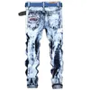 Mens Jeans Denim Designer Hole MOTO BIKE High Quality Ripped for Men Size 2838 40 42 Autumn Spring HIP HOP Punk Streetwear 230922