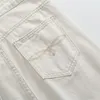Damesjeans 2023 Mode Speciale stof geborduurd Wit Hoge taille Rechte buis Vintage rits Denim broek Mujer