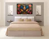 Colorful Canvas Print Mexican Folk Wall Art Abstract Large Beautiful Picture Poster for Living Room Decor