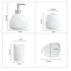 Liquid Soap Dispenser Home Washing Part Nordic Bathroom Wash Accessory White Ceramic Soap Dispenser Bottle Mouthwash Cup Soap Dish Toothbrush Cup 230921