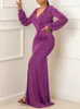Basic Casual Dresses Elegant Evening Long Patry Gown Sexy Deep V Sleeve Mermaid Bodycon Split Maxi Robe Femme 230922