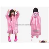 imperméables 50pcs enfants imperméable dessin animé cape-style fille garçon enfants étudiants vélo poncho manteau de pluie vêtements de pluie imperméables goutte delive dhcrr