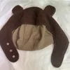 Beanie/Kafatası Kapakları Y2K Kadın Polar Polar Kulak Kapakları Sonbahar Kış Bombacı Şapkası Sevimli Ayı Sıcak Yumuşak Kulaklık Unisex Komik Beanie Kafatalar Seyahat Kayak Kapağı 230921