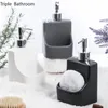 Liquid Soap Dispenser Creative Style Ceramic Liquid Soap Bottle Restroom Kitchen Soap Dispenser with Sponge Holder Household Bathroom Lotion Bottle 230921