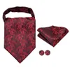 Cravatte Hi-Tie in seta da uomo Ascot Hanky gemelli Set Jacquard Paisley floreale cravatta vintage all'ingrosso per uomo matrimonio affari ballo di fine anno 231013