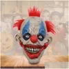Party Masks Horrible Realistic Scary Clown Mask for Halloween Festival Face X3UC 230705 Drop Delivery Home Garden Festive Supplies DHTVL
