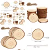 Greeting Cards Christmas Ornaments Wood Diy Small Discs Circles Painting Round Pine Slices W/ Hole N Jutes Party Supplies Drop Deliv Dh8Or