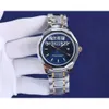 Laojia Business Leisure Vollautomatische mechanische Uhr mit Wolframstahlwerk, blaue Uhr