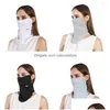 Bandanas Uni Sports Mask Scarf Adjustable Silk Fl Face Sun Protection Anti Traviolet Thin For Summer Outdoor Activities Drop Delivery Dhd41