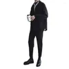 Мужские костюмы 2024, мужской костюм в британском стиле, красивый тонкий костюм из трех предметов, корейская версия, трендовое свободное пальто, мужское пальто