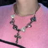 Hänge halsband y2k estetiska diy oregelbunden pärla korshalsband koreansk modebrev geometrisk för kvinnor goth smycken egirl
