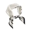 Women Square Scarf Skinny Ribbon Head Neck Small Pleated Hair Tie Band Kerchief Satin Foulard Scarves Headscarf Neckerchief