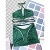 Maillots de bain pour femmes Sexy trois pièces Bikini costume Wrap corps suspendu cou femmes vacances plage
