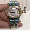 Kvinna titta på högkvalitativt datum armbandsur mekanisk automatisk rörelse rostfritt stål band klockor 36mm hårda glas diamanter be271i