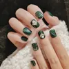 False Nails Square Head French Fake Fashion Wearable Manicure kort jul nagel fullt omslagsverktygstips tjej