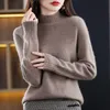 Pulls pour femmes Une ligne de vêtement épaissi demi-col roulé 100% pull en laine pure automne et hiver lâche grand haut tricoté 230922