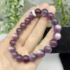 Bangle Natural Purple Lepidolite Bransoletka ręcznie robiona krystaliczna kwarc biżuteria