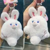 Plush Keychains A Pair Plush Couple Attraction Rabbit Keychain Cute Plush Toy Girls Holiday Gift Novel Magnet Backpack Pendant 230922
