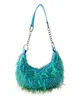 Hobo Bags Double Sided Nail Bead Pointed Round Hand String Tassel Underarm Back Women s Bag Large 230922