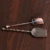 Tea Scoops Retro Copper Chinese Spoons Vintage Bronze Scoop Spoon Leaves Shovel Kongfu Tools Accessories