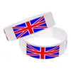 Браслеты с подвесками, 1 шт., силиконовый браслет с британским флагом, браслет шириной один дюйм