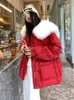 Pelliccia da donna Pelliccia sintetica Nuove donne Piumino invernale Collo in pelliccia di volpe Caldo inverno Parka Abbigliamento Donna Piumino d'anatra bianco Cappotto Cinese Coreano Moda Lady J230922