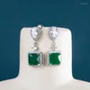 Dangle Earrings Cellacity Emerald Earings For Women Tourmaline Pendant Gemstone Big Drop Cocktail Fine Jewelry Gift