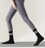 Women Socks 2pair Yoga Indoor Fitness Sock Floor Cotton Professional Non-slip Silicone Dance Pilates Sports Mid-tube