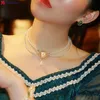 Chokers Wspaniałe vintage w stylu Rococo Wedding Lolita Princess Multilayer Pearl Lace Gem Neckarbone Chail Neclet 2309921