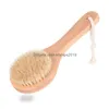 spazzole da bagno spugne scrubber pelle secca spazzola per il corpo con manico corto in legno setole di cinghiale doccia scrubber esfoliante masr sn4189 dh2sh