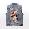 여성 S 재킷 다이아몬드가 박힌 꽃 데님 조끼 자른 민소매 최고 한국 패션 스트리트웨어 디자이너 코트 트렌디 한 양복 조끼 230922