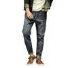Mäns jeans selvedge retro för män Kläder tvättade skenkade denim byxor lasten nödställda enkla avslappnade slitage överdimensionerade byxor rullar upp