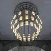 Kronleuchter LED Pendelleuchte Kristall El Hall Wohnzimmer Dekoration Treppe American Customized